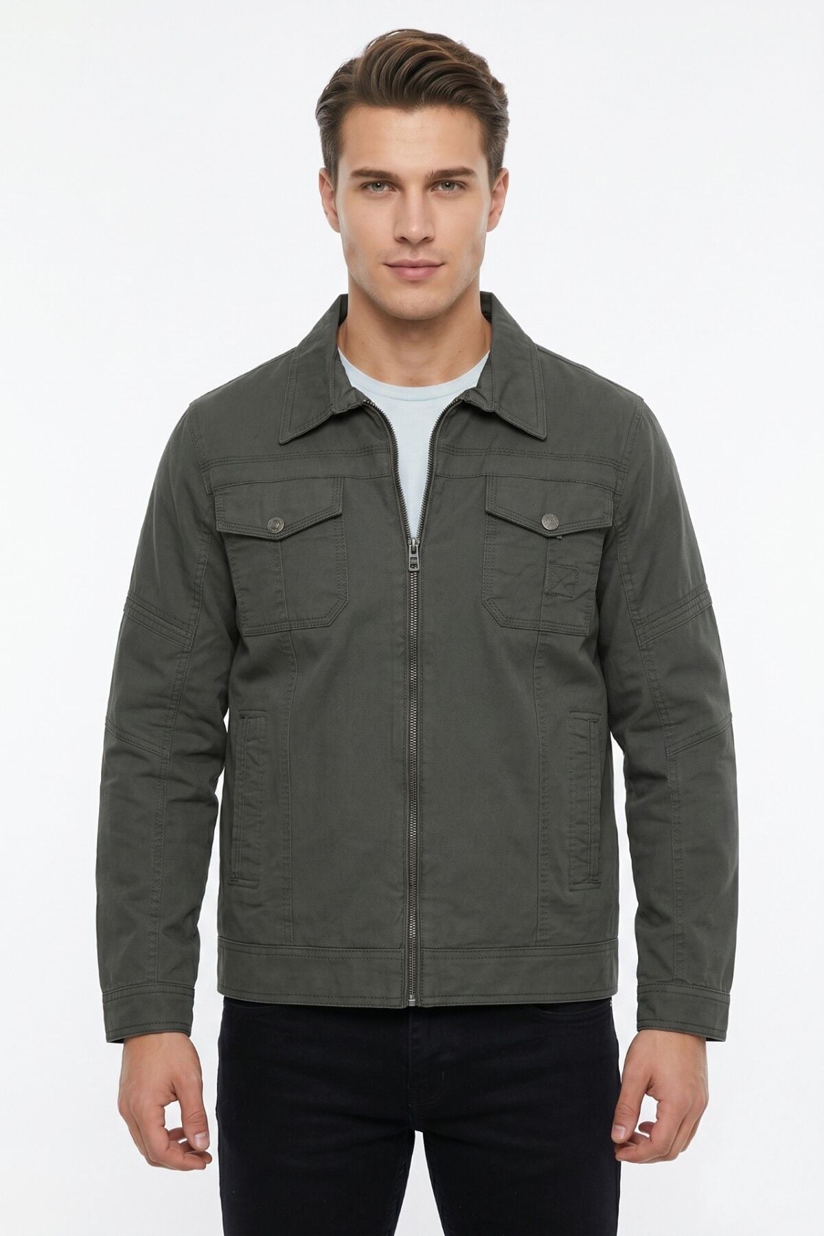 Erkek Mevsimlik Kanvas Spor Mont 8002 BGL-ST04368