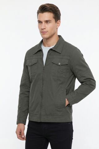 Erkek Mevsimlik Kanvas Spor Mont 8002 BGL-ST04368 HAKİ - M
