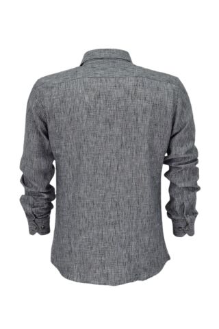 Erkek Yazlık Slim Fitt Uzun Kol Gömlek 2431 BGL-ST04755 FÜME - L