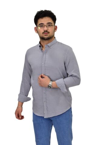 Erkek Spor Silim Fit Uzun Kol Gömlek G5033 BGL-ST04492 SİYAH - 2XL