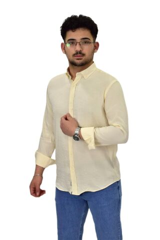 Erkek Spor Silim Fit Uzun Kol Gömlek G5033 BGL-ST04492 SİYAH - 2XL