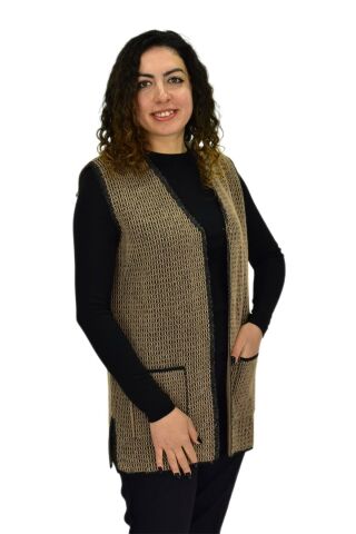 Kadın Anne Cepli Triko Yelek BGL-ST04133