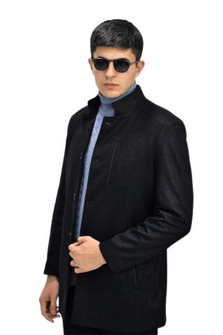 Erkek Hakim Yaka Kaşe Kaban BGL-ST03412 ANTRASİT - 48