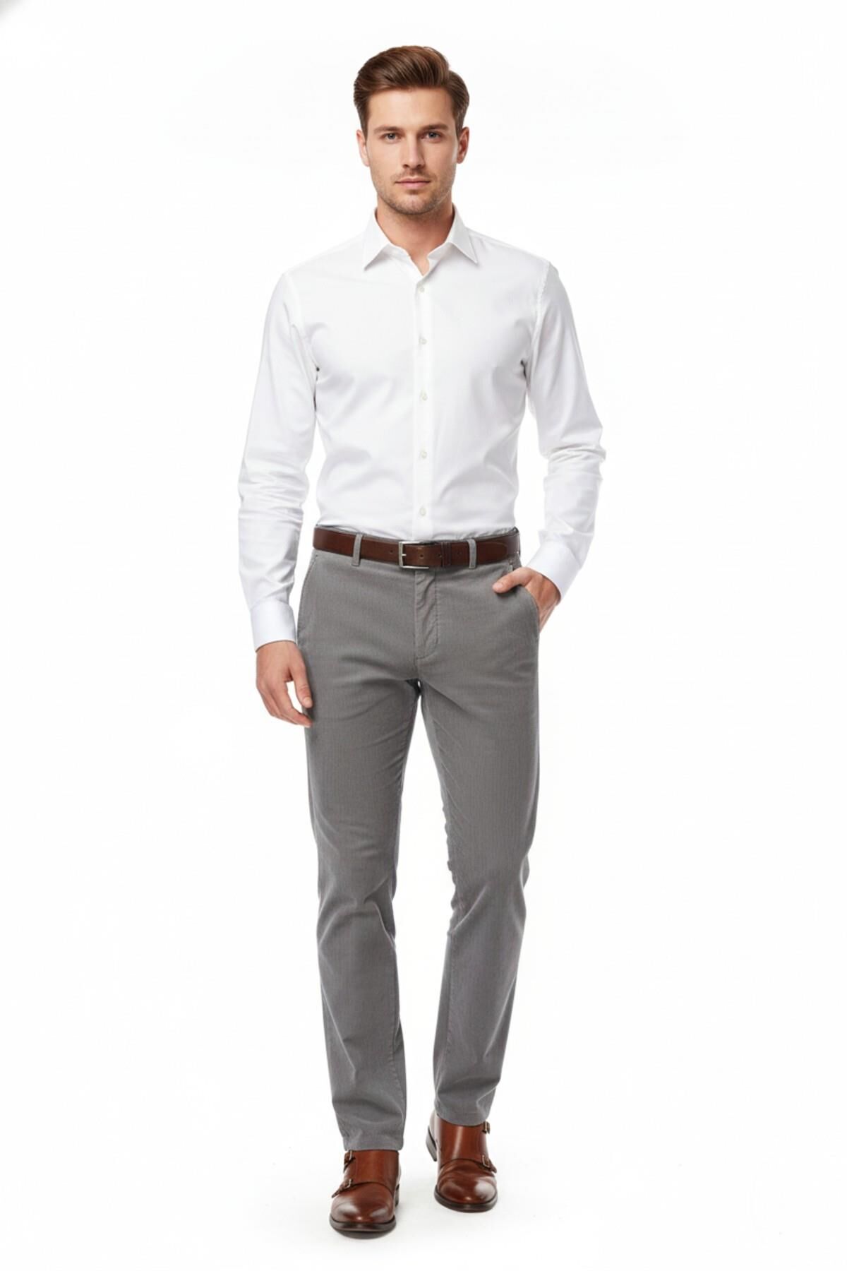 Erkek Kadife Pantolon Regular Kalıp BGL-ST05055 TAŞ - 50
