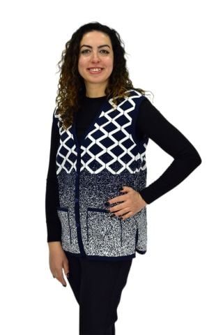 Kadın Anne Cepli Triko Yelek ASY BGL-ST04131