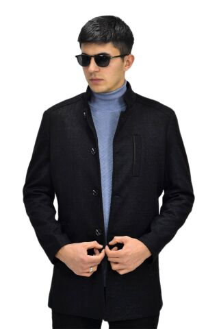 Erkek Hakim Yaka Kaşe Kaban BGL-ST03412 ANTRASİT - 56