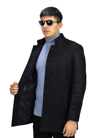 Erkek Hakim Yaka Kaşe Kaban BGL-ST03412 ANTRASİT - 56