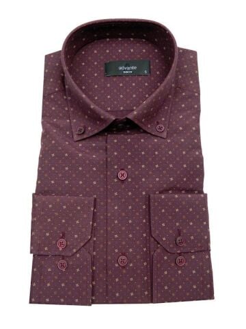 Erkek Slim Fit Puantiyeli Gömlek 000144
