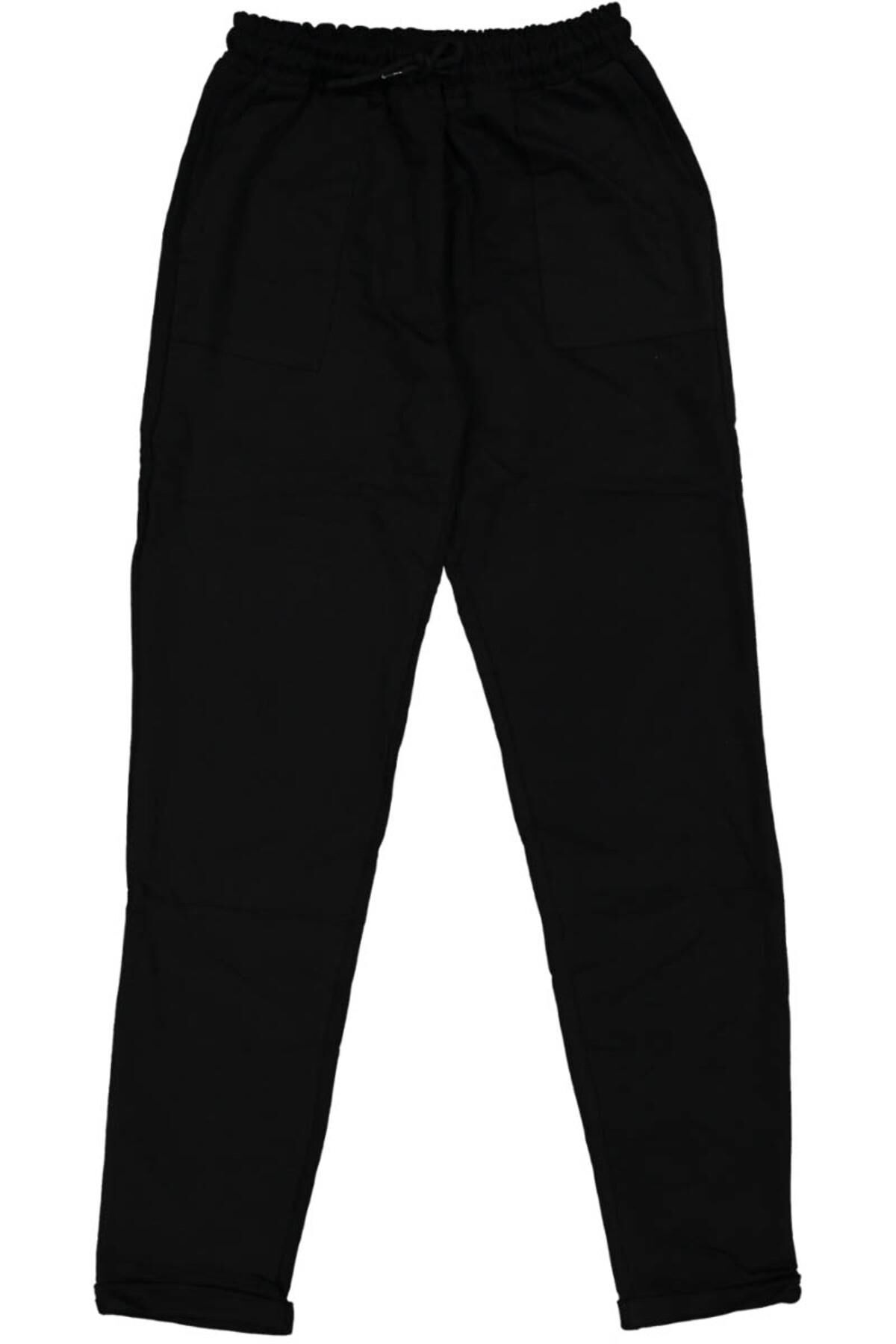 Çocuk Cepli Duble Paça Eşofman Alt BGL-ST03862 SİYAH - 14 YAŞ