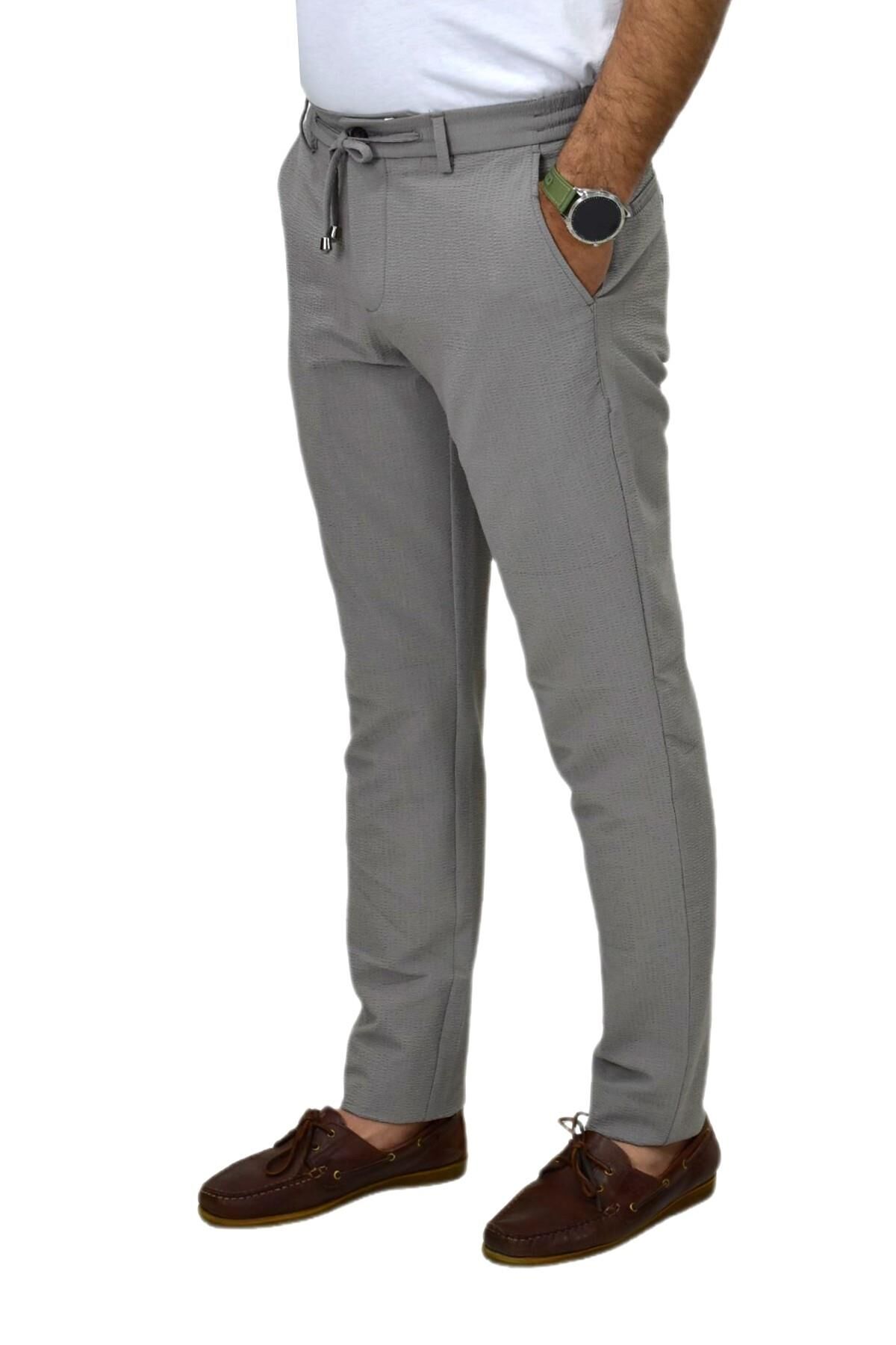 Erkek Jogger Gofre Lastikli Pantolon 1998 BGL-ST04423 K.GRİ - 42