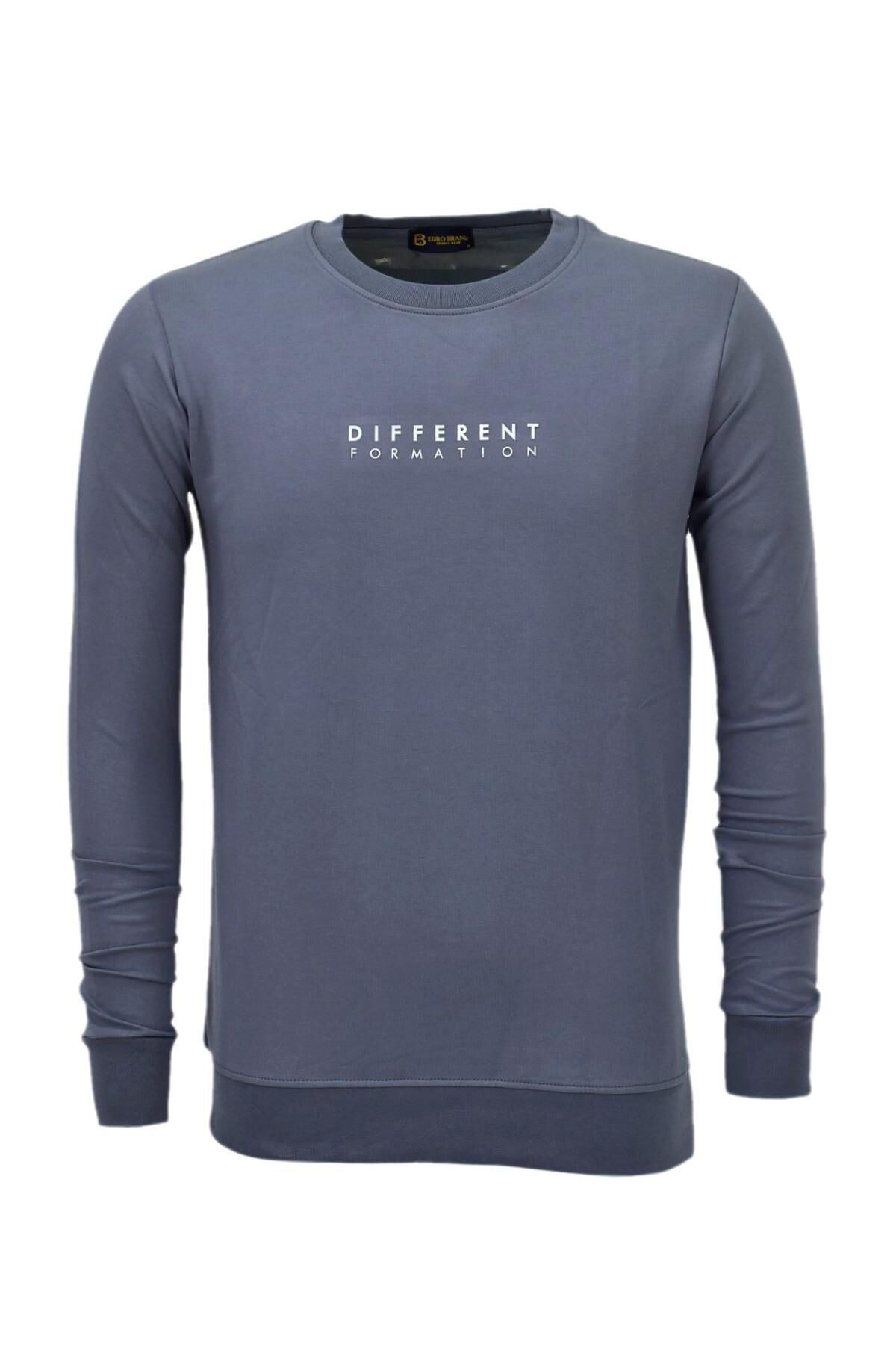 Erkek Spor Mevsimlik Sıfır Yaka Sweatshirt BGL-ST03933 K.GRİ - S