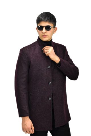 Erkek Hakim Yaka Kaşe Kaban BGL-ST03412 BORDO - 52