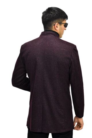 Erkek Hakim Yaka Kaşe Kaban BGL-ST03412 BORDO - 52
