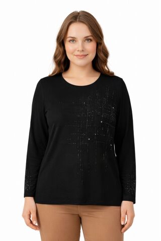 Kadın Taşlı Desen Mevsimlik Triko Bluz BGL-ST05291