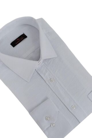 Erkek Klasik Uzun Kol Petek Dokulu Gömlek BGL-ST02762 BEYAZ - 2XL