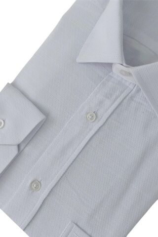 Erkek Klasik Uzun Kol Petek Dokulu Gömlek BGL-ST02762 BEYAZ - 2XL