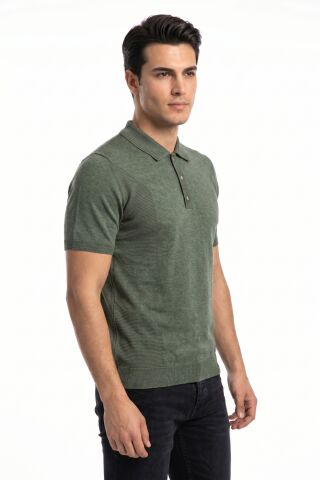 Erkek Polo Yaka Kısa Kollu Triko Tişört Regular Kalıp BGL-ST05560 HAKİ - XL