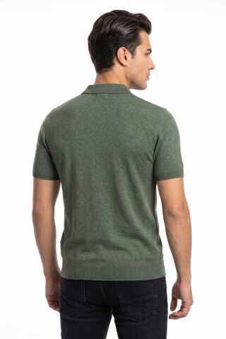 Erkek Polo Yaka Kısa Kollu Triko Tişört Regular Kalıp BGL-ST05560 HAKİ - 2XL