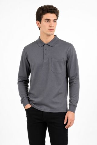 Erkek Mevsimlik Polo Yaka Cepli Sweatshirt BGL-ST05366