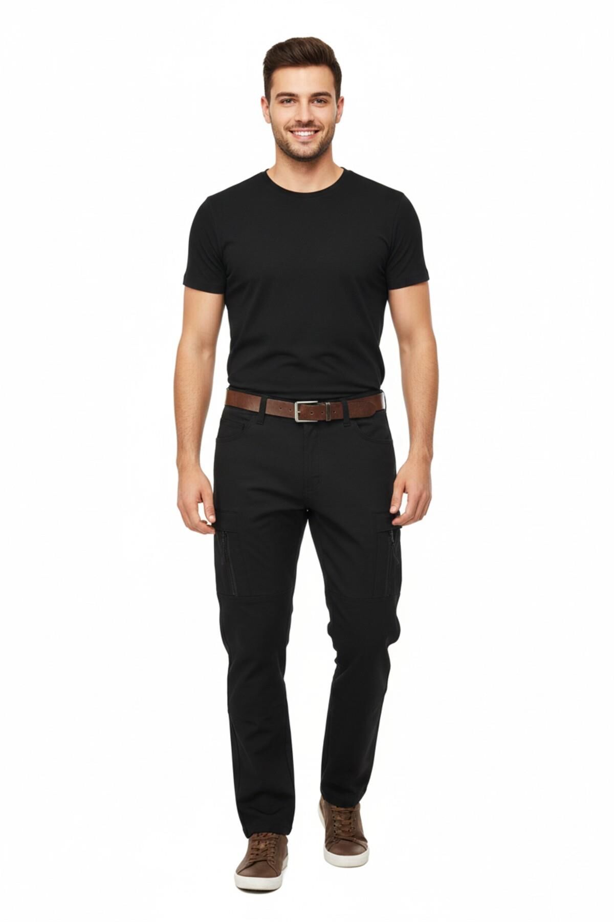 Erkek Kışlık Soft Jel Taktik İçi Polar Pantolon Regular BGL-ST05178 SİYAH - 2XL