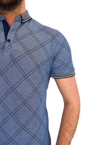Erkek Polo Yaka Tişört T-809 BGL-ST01816 İNDİGO - XL
