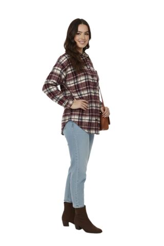 Kadın Ekose Oduncu Gömlek BGL-ST05067 BORDO - L