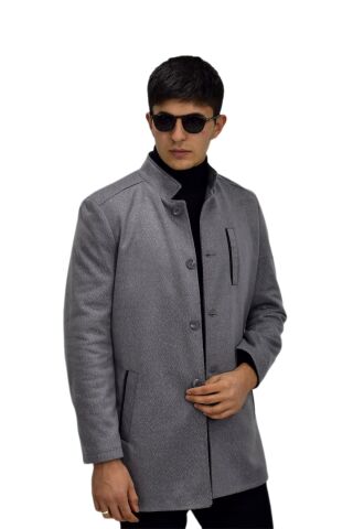 Erkek Hakim Yaka Kaşe Kaban BGL-ST03412 GRİ - 48