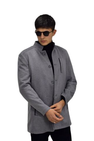 Erkek Hakim Yaka Kaşe Kaban BGL-ST03412 GRİ - 48