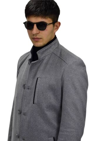 Erkek Hakim Yaka Kaşe Kaban BGL-ST03412 GRİ - 48