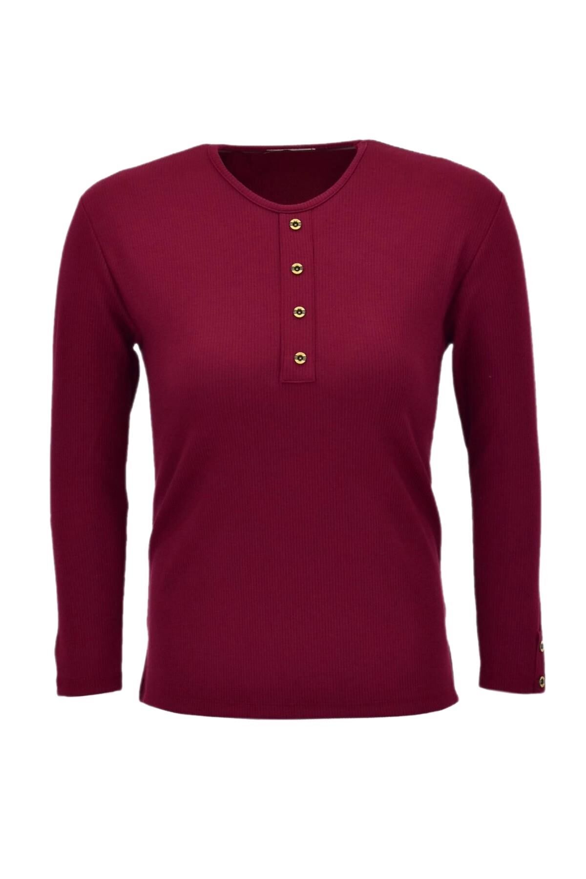 Kadın Kaşkorse Bluz BGL-ST04135 BORDO - 2XL