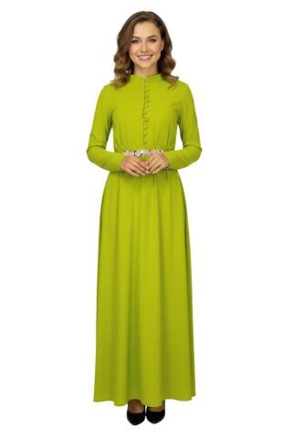 Kadın Yeşil Yuvarlak Yaka Elbise MSK1205