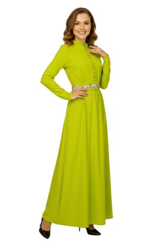 Kadın Yeşil Yuvarlak Yaka Elbise MSK1205