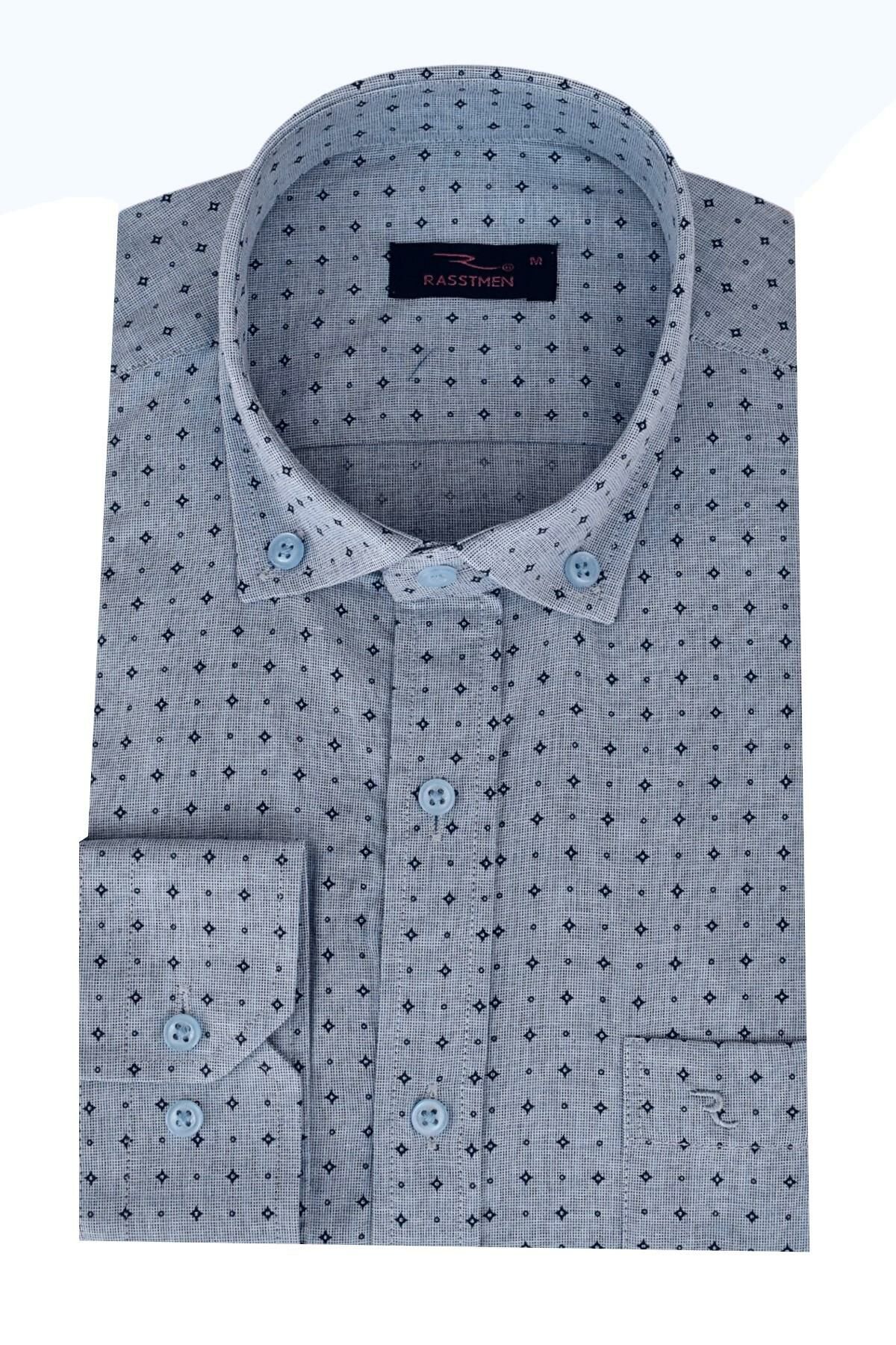 Erkek Uzun Kol Klasik Gömlek Puantiyeli BGL-ST01900