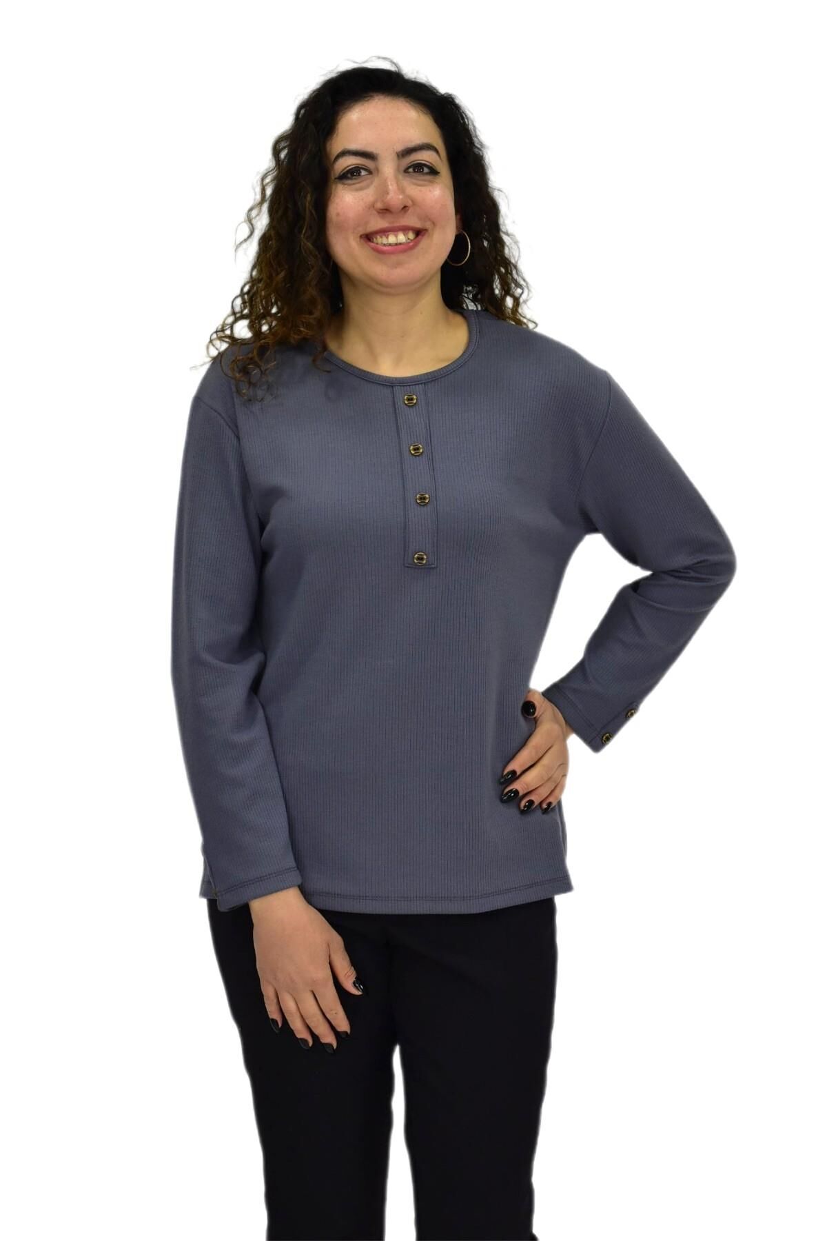 Kadın Kaşkorse Bluz BGL-ST04135 K.GRİ - XL