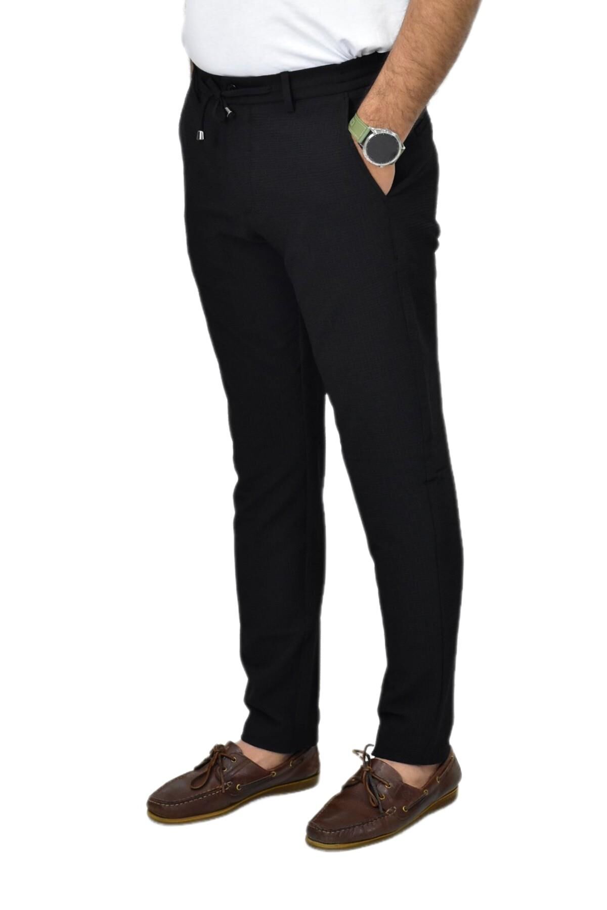 Erkek Jogger Gofre Lastikli Pantolon 1998 BGL-ST04423 SİYAH - 46