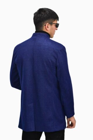 Erkek Hakim Yaka Kaşe Kaban BGL-ST03412 İNDİGO - 50