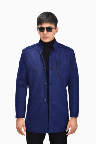 Erkek Hakim Yaka Kaşe Kaban BGL-ST03412 İNDİGO - 52