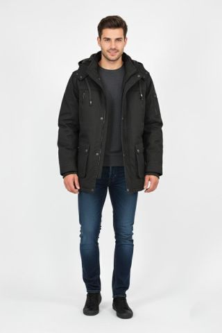 Erkek Spor Kanvas Kapüşonlu Parka 85134 BGL-ST04883