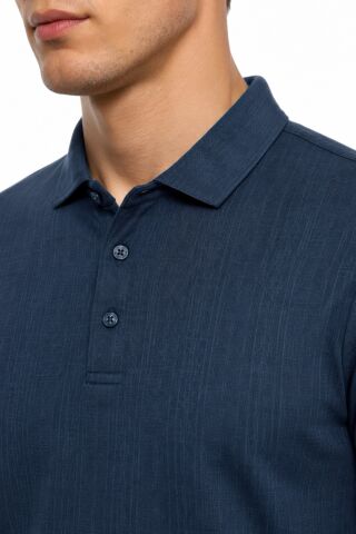 Erkek Polo Yaka Kısa Kollu Triko Tişört Regular Kalıp BGL-ST05561 İNDİGO - 2XL