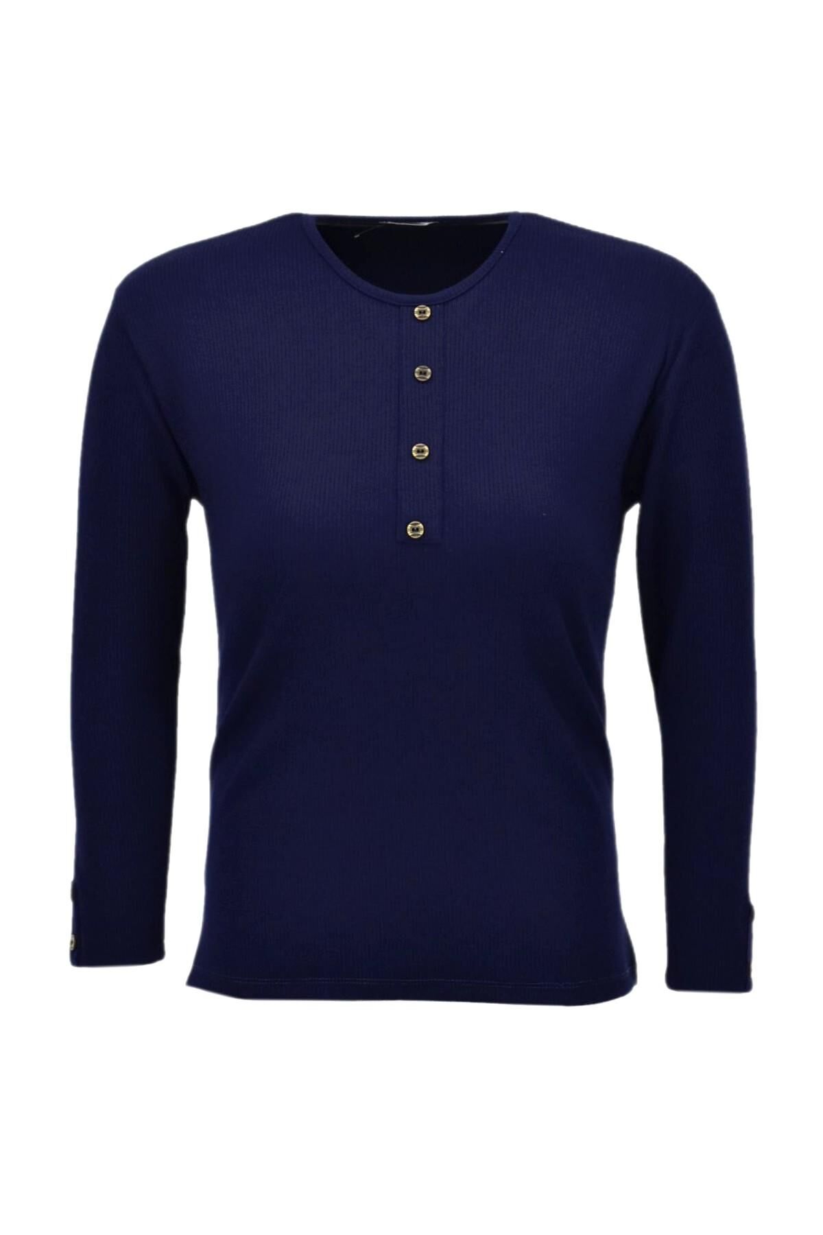 Kadın Kaşkorse Bluz BGL-ST04135 LACİVERT - 2XL