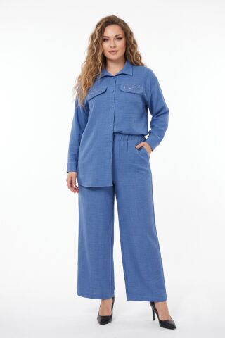 Kadın Ayrobin İkili Bluz Pantolon Takım BGL-ST03710