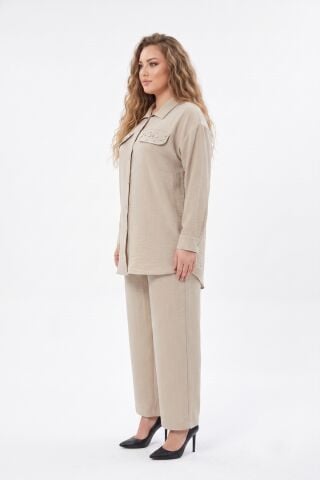 Kadın Ayrobin İkili Bluz Pantolon Takım BGL-ST03710