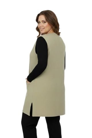 Kadın Bej Rengi Pullu Anne Yelek NIL-1526