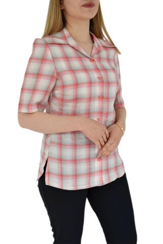 Kadın Kısa Kol Gömlek BGL-ST02882 YEŞİL - S