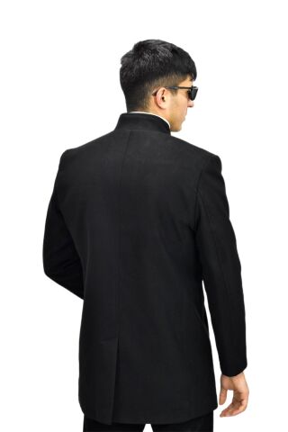 Erkek Hakim Yaka Kaşe Kaban BGL-ST03412 SİYAH - 46