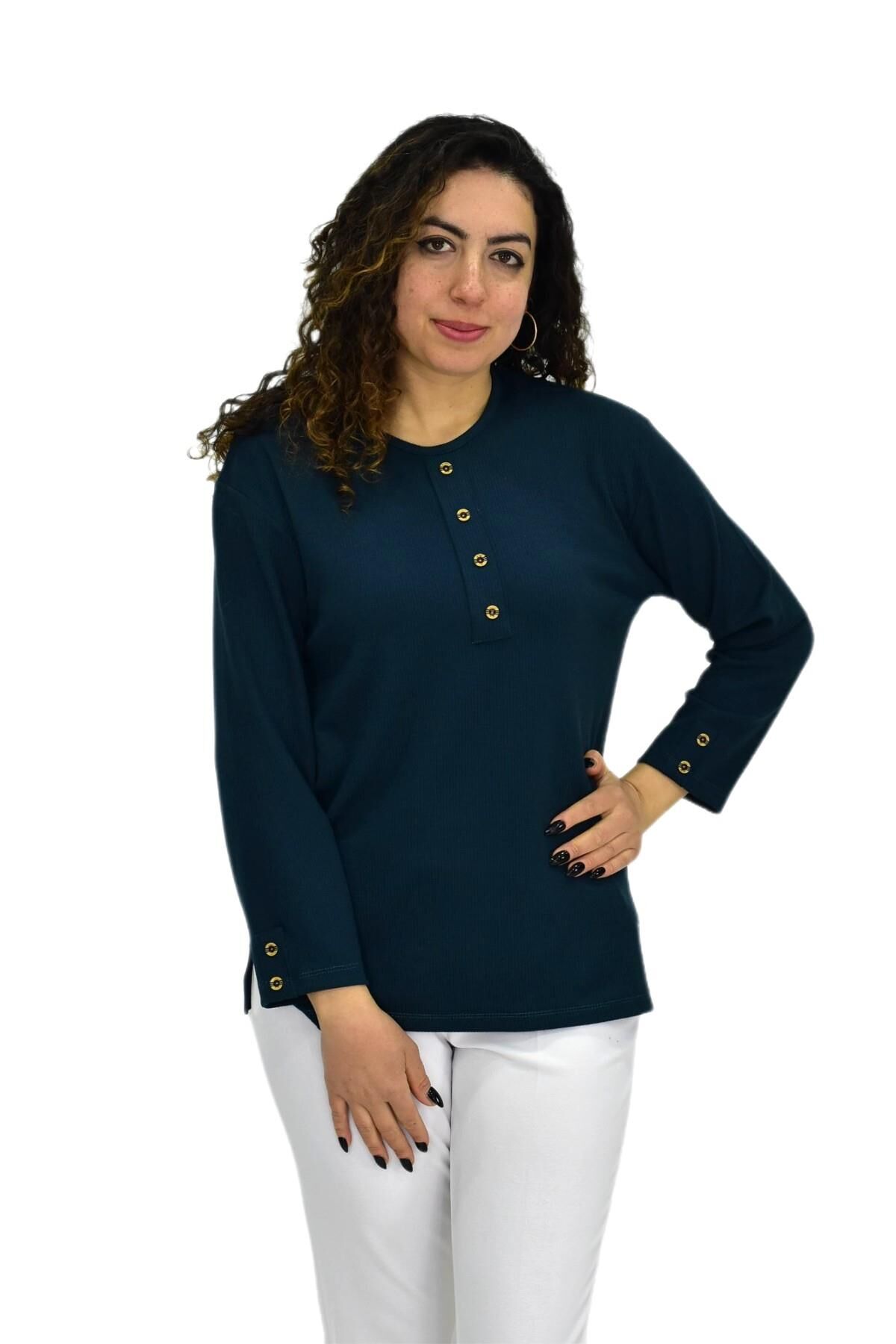 Kadın Kaşkorse Bluz BGL-ST04135 YEŞİL - XL