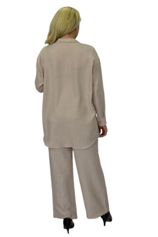 Kadın Ayrobin İkili Bluz Pantolon Takım BGL-ST03710 TAŞ - 40