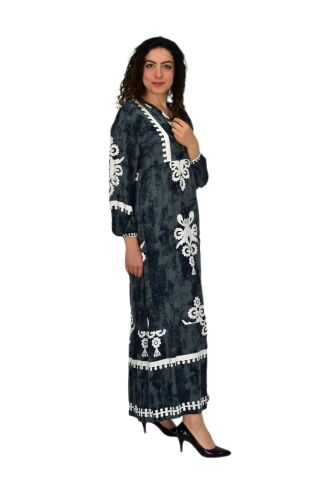 Kadın Kol Lastikli V Yaka Elbise BGL-ST04642