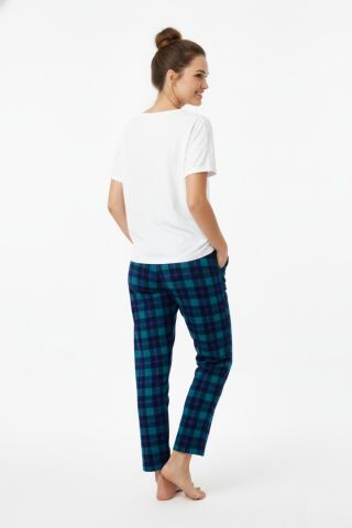 Kadın Tek Penye Pijama Alt BGL-ST05005 YEŞİL - XL