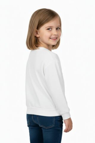 Kız Çocuk Baskılı Sweatshirt BGL-ST05266 EKRU - 5 Yaş